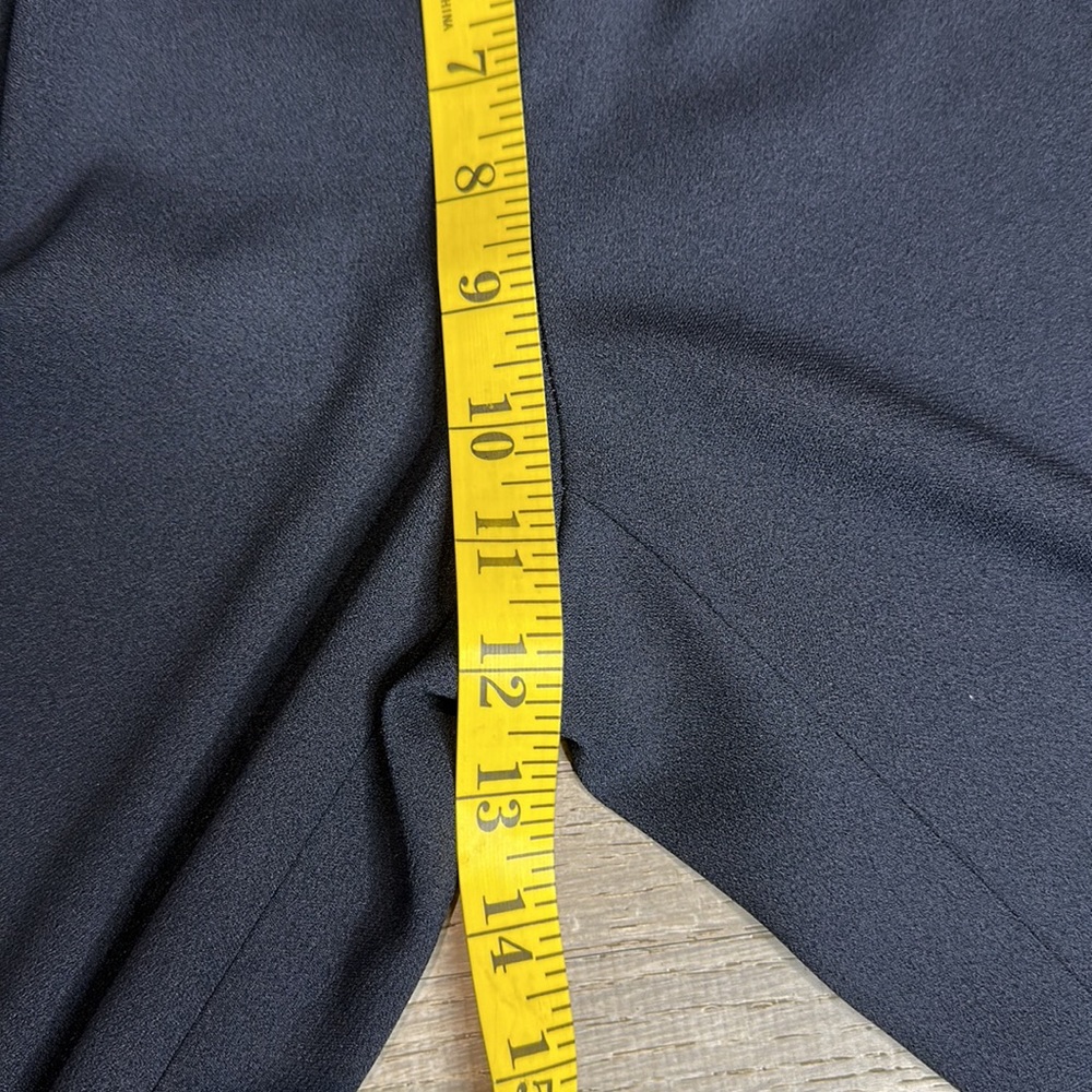 Zara Basic Paper-Bag Pull On Cropped Pants Navy B… - image 8